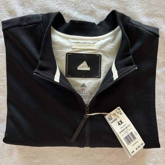 Adidas Black Full Zip Cropped Track Jacket--NWT--4X - Picture 13 of 15
